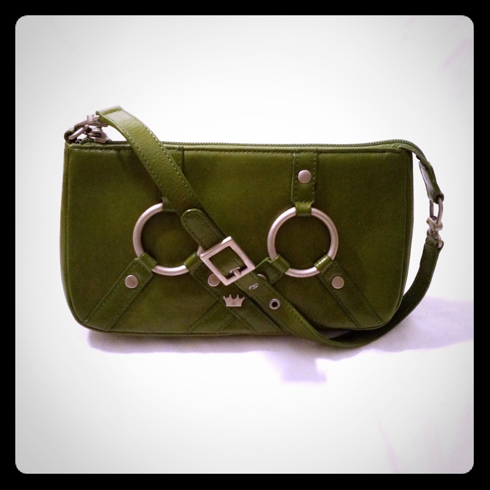 Olive green leather purse